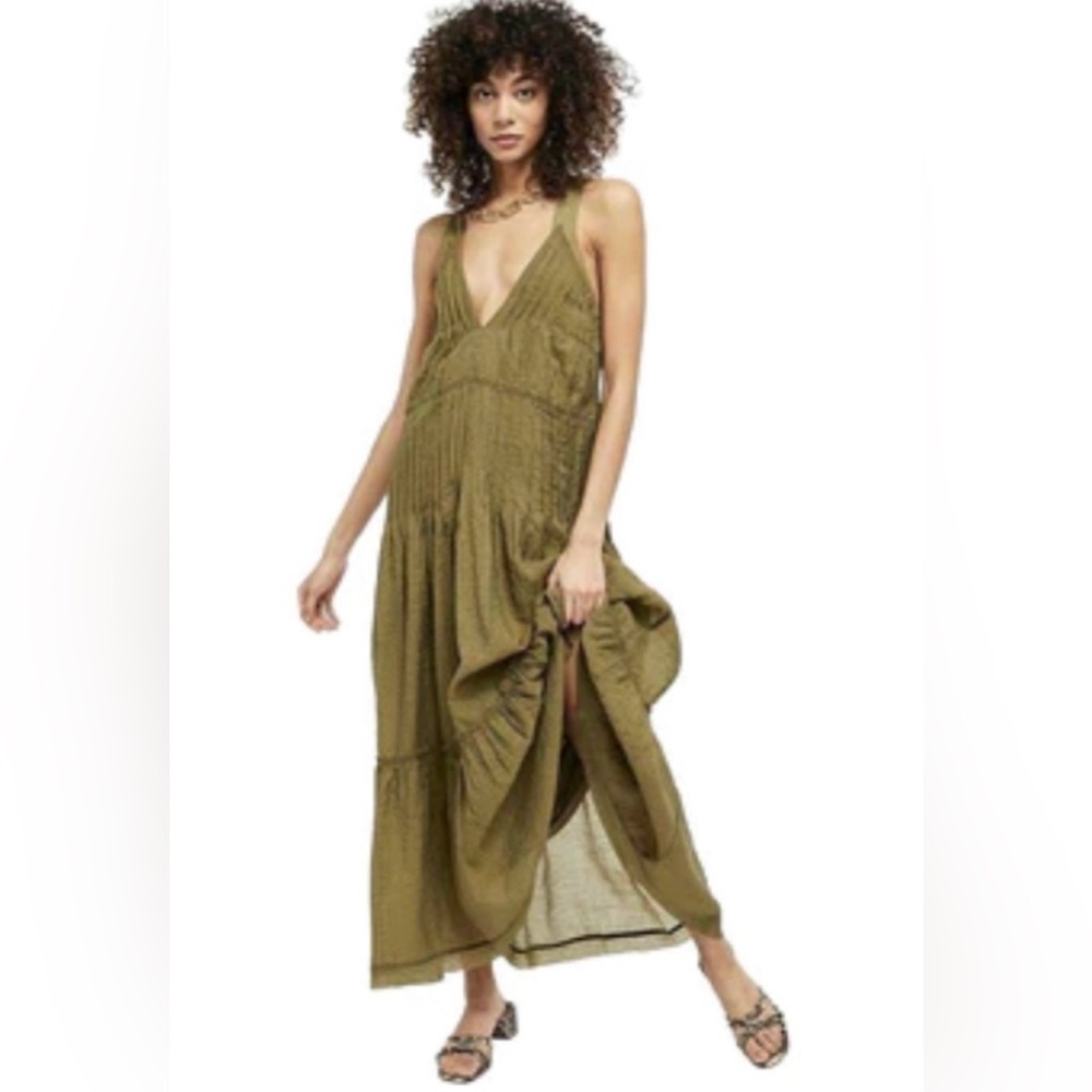 Free People Olive Green Maxi Dress